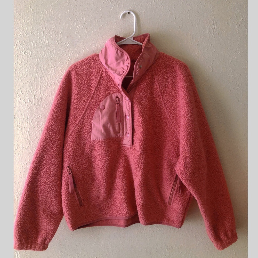 Free people movement pink hit the slope pullover
